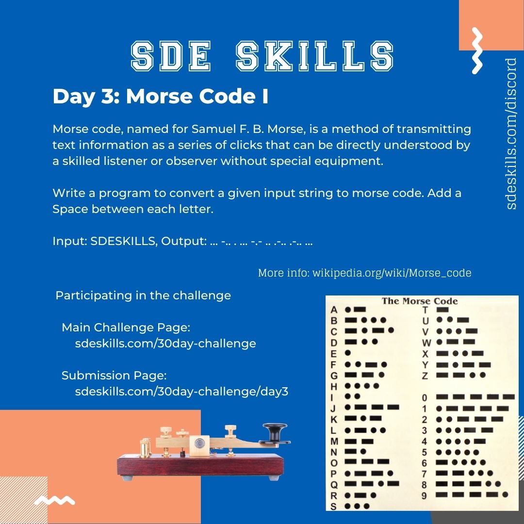 Day 3 - Morse Code I